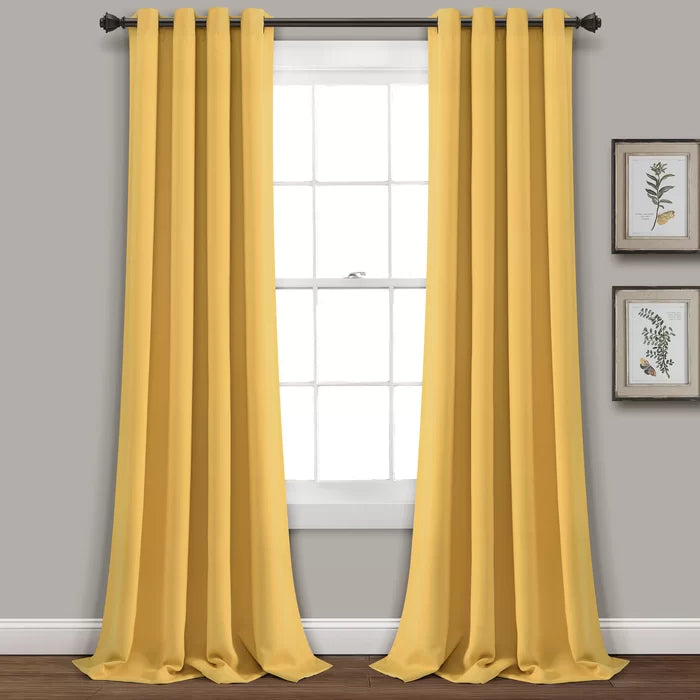 Ketterman Solid Blackout Thermal Grommet Curtain Panels, 52