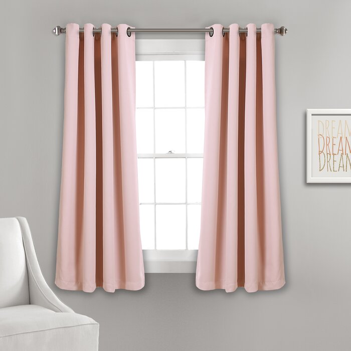 Ketterman Blackout Thermal Grommet Pink Curtains - 2 Panels (1458ND)