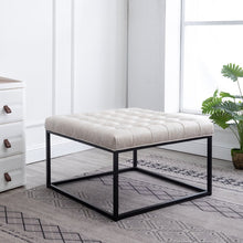 Load image into Gallery viewer, Kiah 28&#39;&#39; Wide Faux Leather Tufted Square Standard Ottoman
