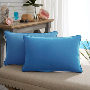 13" H x 20" W Light Blue Kiel Indoor/Outdoor Lumbar Pillow (Set of 2) 3107AH/GL