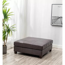 Load image into Gallery viewer, Kiernan 40&#39;&#39; Wide Faux Leather Square Cocktail Ottoman
