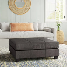 Load image into Gallery viewer, Kiernan 40&#39;&#39; Wide Faux Leather Square Cocktail Ottoman
