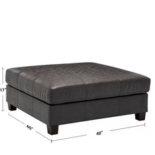 Load image into Gallery viewer, Kiernan 40&#39;&#39; Wide Faux Leather Square Cocktail Ottoman

