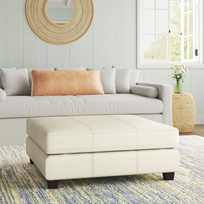 Kiernan Vegan Leather Ottoman, 40