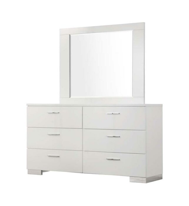 Traditional Dresser Mirror in White #9543