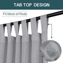Load image into Gallery viewer, Kindy Solid Semi-Sheer Tab Top Curtain Panels (Set of 2)
