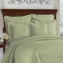 Load image into Gallery viewer, Queen Sage Charles Matelasse Organic 100% Cotton Coverlet
