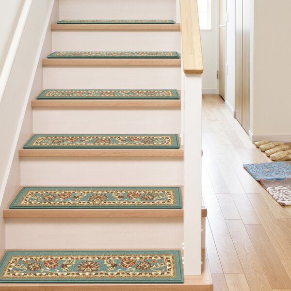 Kings Court Oriental Non-Skid Stair Tread (Set of 7), (31'' L x 9'' W)