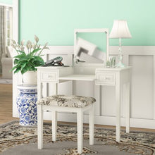 Load image into Gallery viewer, White Kinkaider Vanity Set with Mirror - 424CE
