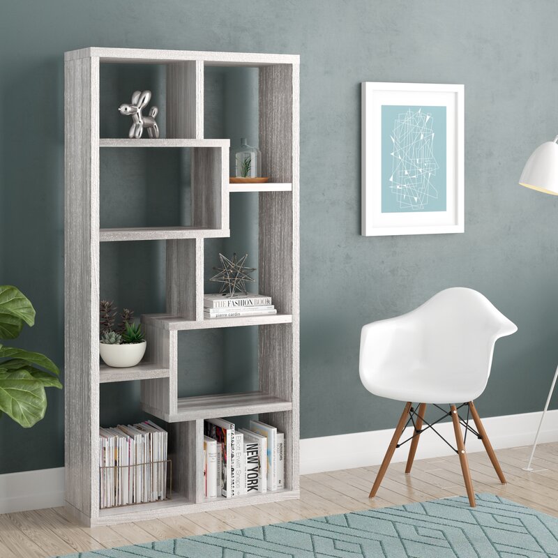 Kinlaw 70.75'' H x 35'' W Geometric Bookcase