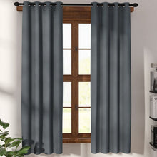 Load image into Gallery viewer, Gray Kinlaw Insulated Solid Blackout Thermal Grommet Curtain Panels 52&quot; x 84&quot;(set of 2) 608nd
