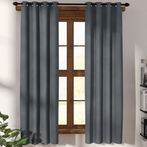 Gray Kinlaw Insulated Solid Blackout Thermal Grommet Curtain Panels 52" x 84"(set of 2) 608nd