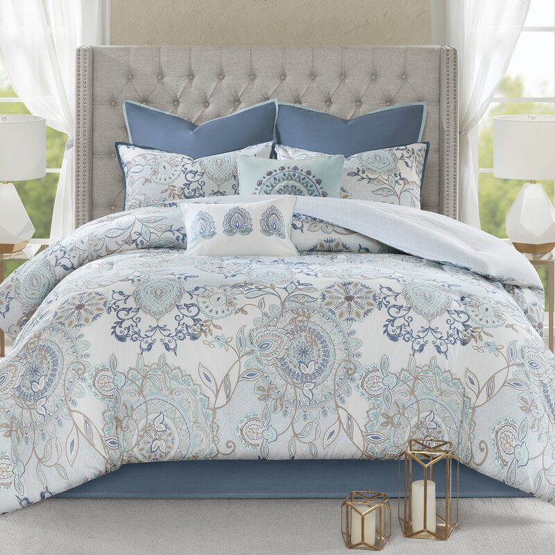 Kinsley Reversible Floral 8 Piece Comforter Set MRM416
