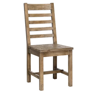 Kinston Solid Wood Ladder Back Side Chair in Weathered Brown (Set of 2)