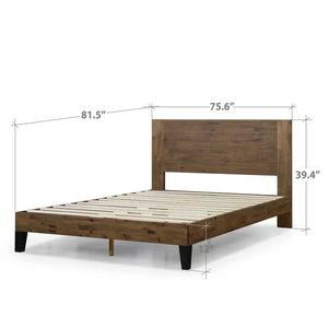 King Kira Solid Wood Low Profile Platform Bed