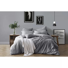 Load image into Gallery viewer, Full/Queen Duvet Cover + 2 Shams Ash Gray Kirkus 100% Cotton 160 TC Duvet Cover Set
