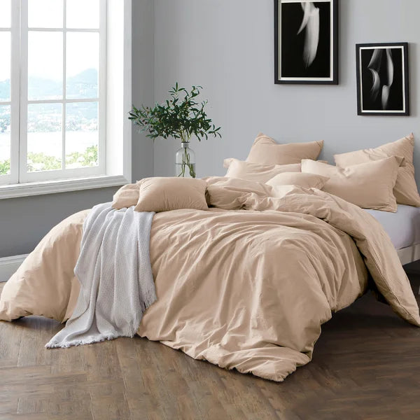 Kirkus 100% Cotton Prewashed Chambray Duvet Cover Set full/queen