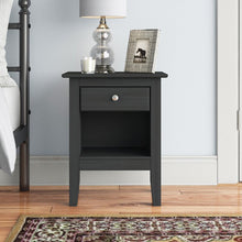 Load image into Gallery viewer, Kissell 1 - Drawer Solid Wood Nightstand in Black 7177RR
