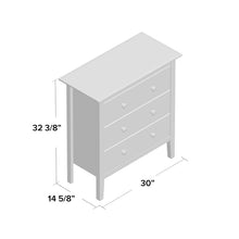 Load image into Gallery viewer, Kissell 32.4&#39;&#39; Tall 3 - Drawer Solid Wood Bachelor&#39;s Chest in Matte Black
