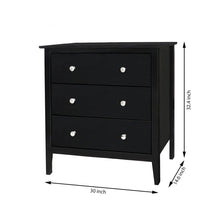 Load image into Gallery viewer, Kissell 32.4&#39;&#39; Tall 3 - Drawer Solid Wood Bachelor&#39;s Chest in Matte Black
