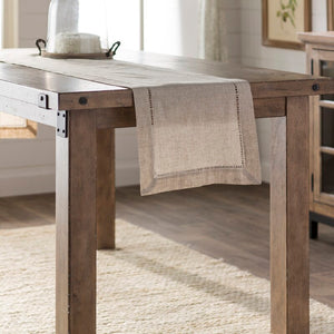 120" L x 16" W Natural Kitt Hemstitched Table Runner 333TR