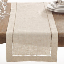 Load image into Gallery viewer, 120&quot; L x 16&quot; W Natural Kitt Hemstitched Table Runner 333TR
