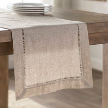 Load image into Gallery viewer, 120&quot; L x 16&quot; W Natural Kitt Hemstitched Table Runner 333TR
