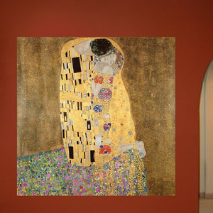 36" H x 36" W Brown Klimt The Kiss (1907) Wall Mural (SB228)