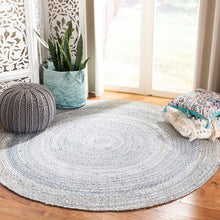 Load image into Gallery viewer, Knutson Handmade Flatweave Cotton Light Gray Rug, Round 3&#39;
