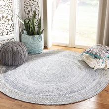 Load image into Gallery viewer, Round 3&#39; Knutson Handmade Flatweave Cotton Light Gray Rug

