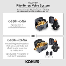 Load image into Gallery viewer, Kohler Fairfax Rite-Temp Shower Valve Trim with Lever Handle and 2.5 Gpm Showerhead
