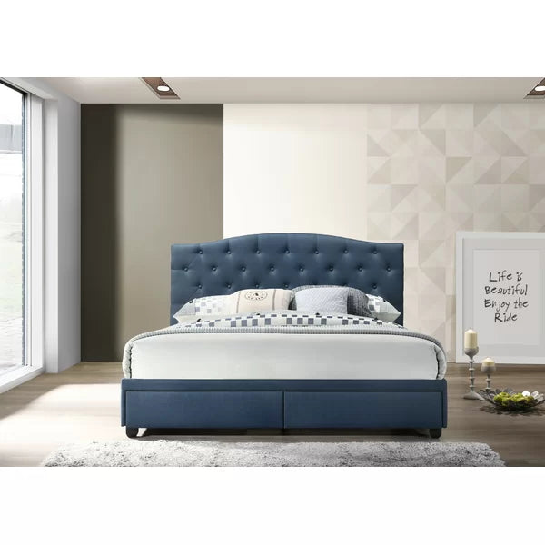 Krick Tufted Upholstered Low Profile Storage Platform Bed king