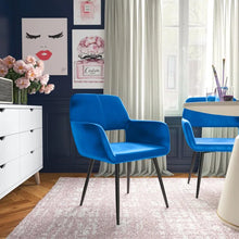 Load image into Gallery viewer, Kristina Velvet Upholstered Arm Chair (Set of 2)
