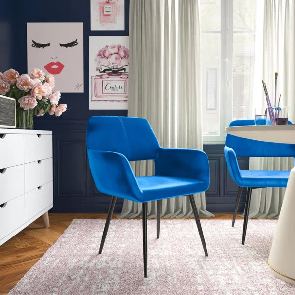 Kristina Velvet Upholstered Arm Chair (Set of 2)