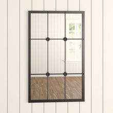 Load image into Gallery viewer, Kristofer Window Pane Wall Mirror Dark Brown Iron MH1
