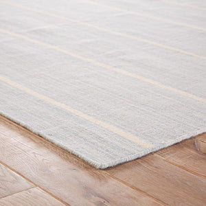Krum Striped Handmade Flatweave 10’x14’ Wool Blue/White Area Rug 5531RR