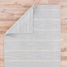 Load image into Gallery viewer, Krum Striped Handmade Flatweave 10’x14’ Wool Blue/White Area Rug 5531RR
