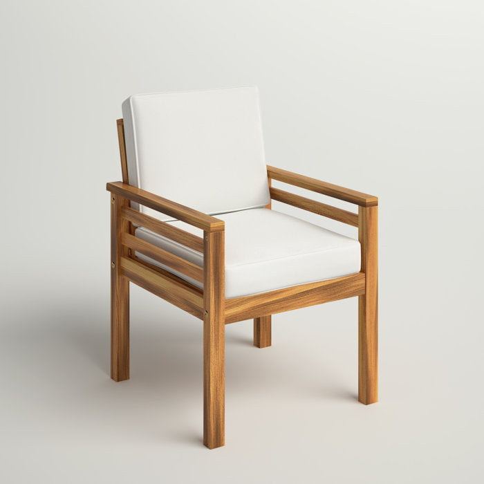 Kruze Acacia Patio Dining Armchair with Cushion