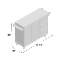 Load image into Gallery viewer, Kuhnhenn 53.5&#39;&#39; Kitchen Cart with Stainless Steel Top and Locking Wheels MRM3253
