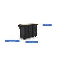Load image into Gallery viewer, Kuhnhenn 53.5&#39;&#39; Wide Rolling Kitchen Cart with Solid Wood Top
