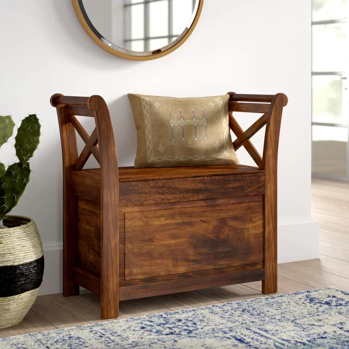 Kylan Solid Wood Flip Top Storage Bench