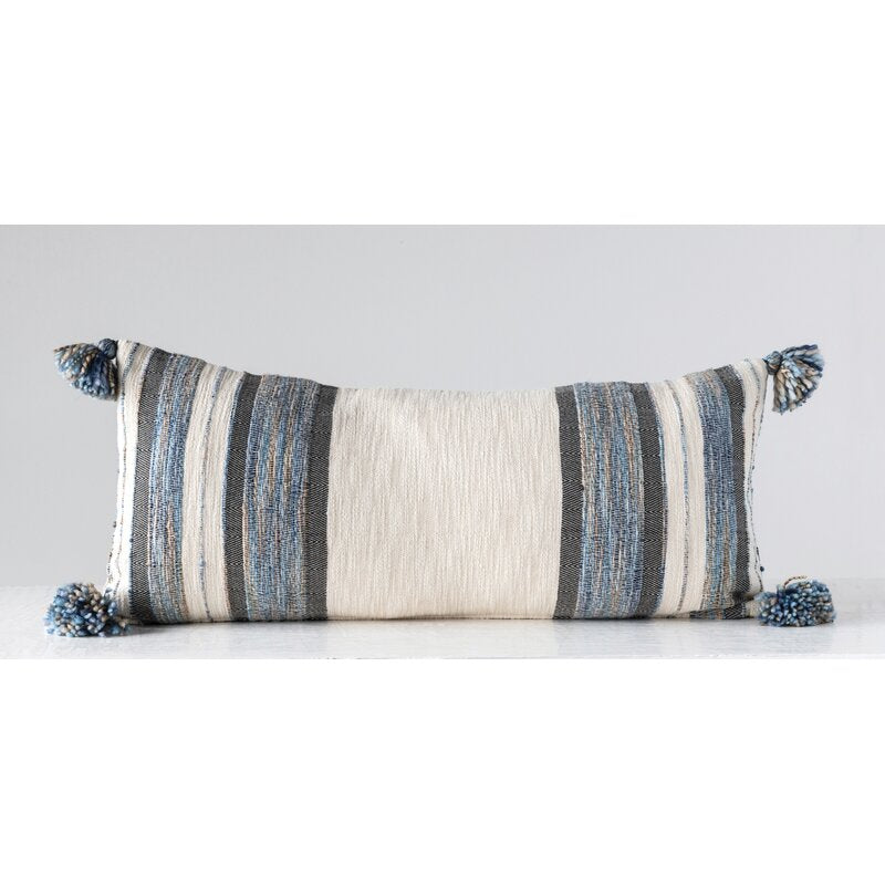 Blue; Gray Kylee Lumbar Pillow GL1130