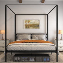 Load image into Gallery viewer, King Black Kyvin Storage Canopy Bed
