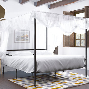 King Black Kyvin Storage Canopy Bed