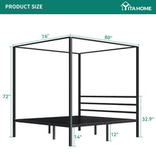 Load image into Gallery viewer, King Black Kyvin Storage Canopy Bed

