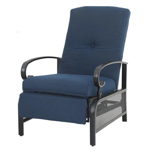 1 Piece Patio Lounge Chair Adjustable Metal Relaxing Recliner