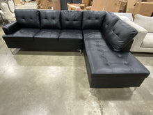 Load image into Gallery viewer, Aberdale 109&quot; Wide Faux Leather Right Hand Facing Corner Sectional with Ottoman
