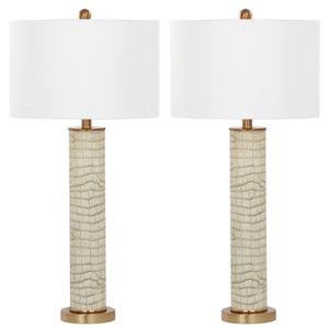 Safavieh -SET2 Ollie 31.5-Inch H Faux Alligator Table Lamp