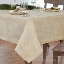 Load image into Gallery viewer, 126&quot; L x 70&quot; W Natural/Gold La Classica Solid Color Linen Tablecloth
