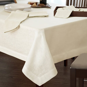 126" L x 70" W La Classica Solid Color Linen Tablecloth